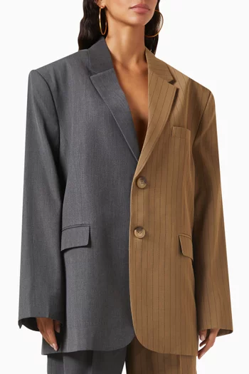 Zelda Two-tone Blazer in Wool-blend