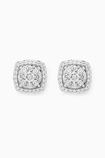 OneSixEight Siempre Diamond Stud Earrings in 18kt White Gold