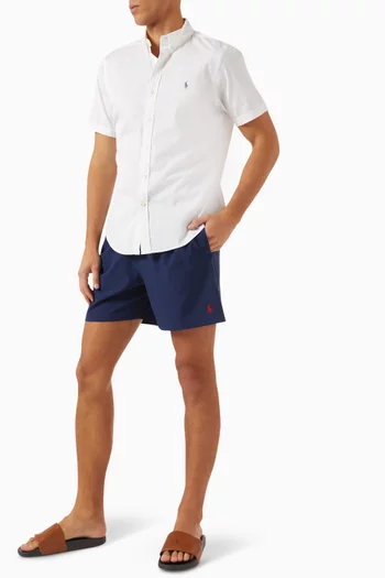 Logo Embroidered Swim Shorts
