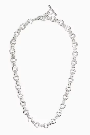 Teather Link Chain Necklace in Sterling Silver