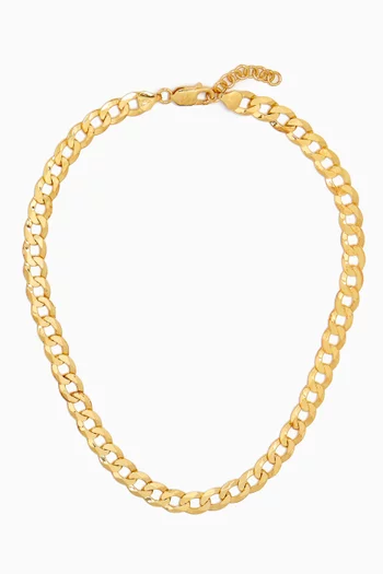 Flat Curb Chain Necklace in 14kt Gold Vermeil