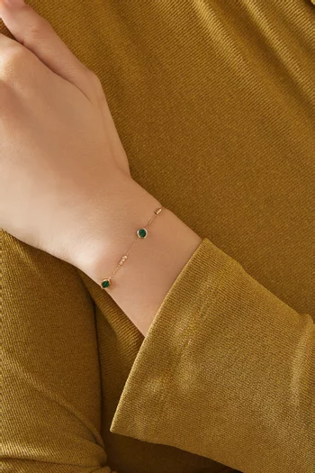 Hala Malachite Bracelet in 18kt Yellow Gold