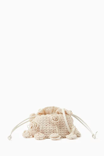 Magda Crossbody Bag in Satin & Crochet