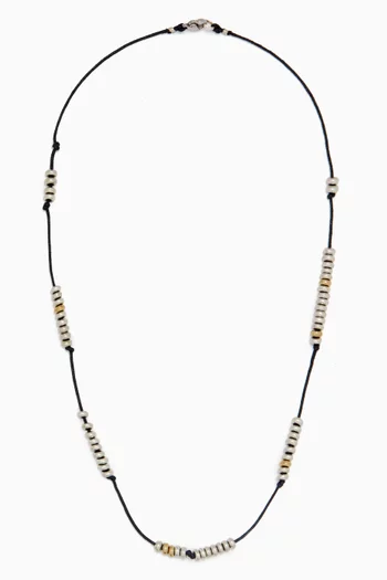 The Hayes Necklace in Silver-plated Brass & Cord