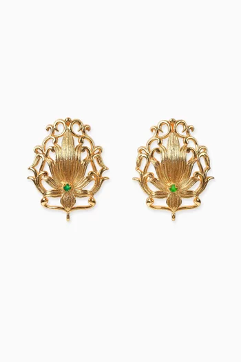 Lotus Stud Earrings in Brass