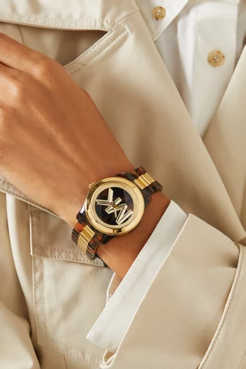 Runway Quartz Tortoiseshell Acetate & Stainless Steel Watch, 28mm