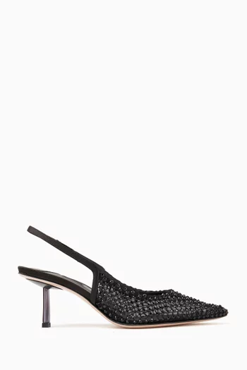 Gilda 60 Embellished Slingback Pumps in Mesh