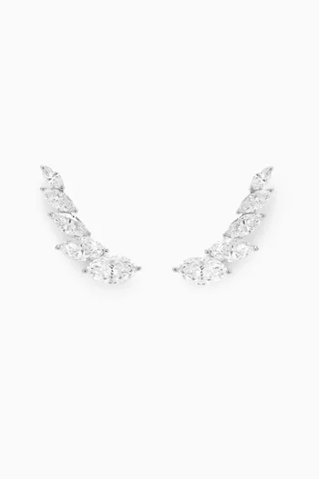 Angel Wings Diamond Earrings in 18kt White Gold