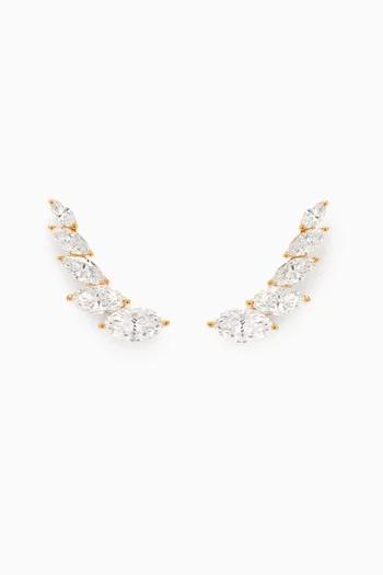 Angel Wings Diamond Earrings in 18kt Yellow Gold