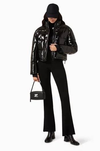 High Neck PufferJacket in Vinyl