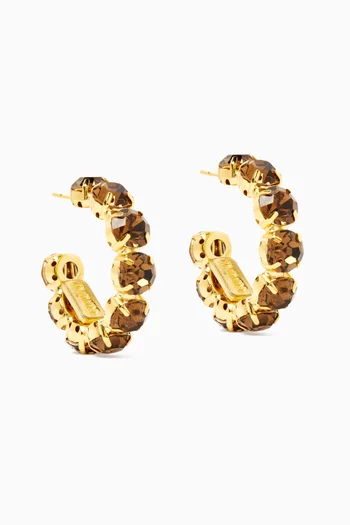 Les Nuances Crystal Hoop Earrings in Gold-plated Brass