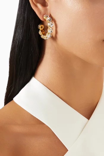 Les Nuances Crystal Hoop Earrings in Gold-plated Brass