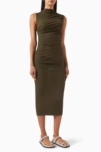 Sleeveless Knit Midi Dress in Silk Blend