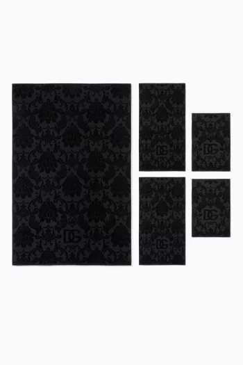 DG Logo Jacquard Towels in Cotton-terry, Set of 5