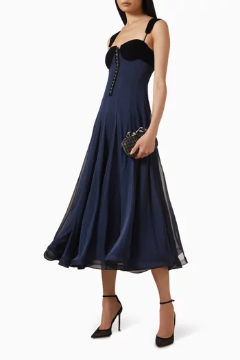 Urban Waltz Dress in Chiffon & Velvet