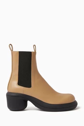 Pull Tab Ankle Boots in Leather