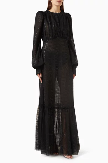 Royal Sorceress Maxi Dress in Sheer Tulle