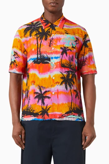 Psychedelic Palms Bowling Shirt in Viscose