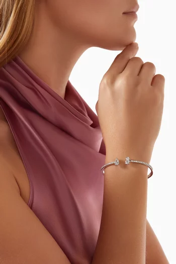 Attract Cuff Bracelet in Rhodium-plated Metal
