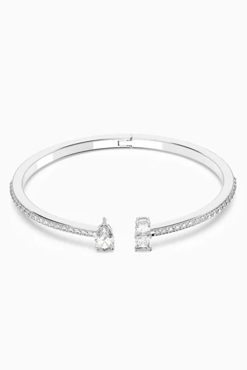 Attract Cuff Bracelet in Rhodium-plated Metal