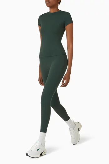 Short Sleeve Longline Top in Stretch-nylon
