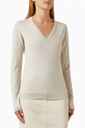 V-neck Sweater in Cashmere-blend