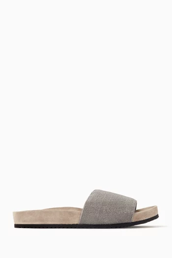 Monili Vamp Slides in Suede