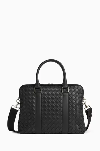 حقيبة عمل بتصميم رفيع جلد مجدول