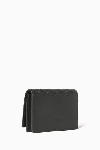 حافظة بطاقات أعمال جلد مجدول