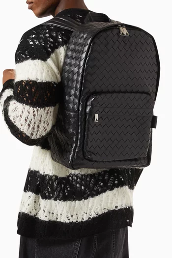 Unisex Medium Backpack in Intrecciato Leather