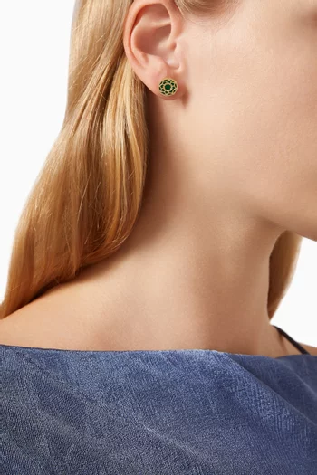 Amelia Marrakesh Mother of Pearl Stud Earrings in 18kt Yellow Gold