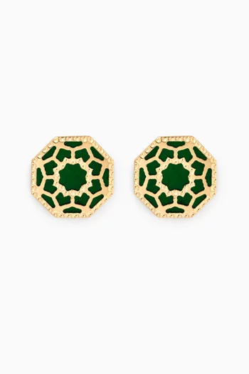 Amelia Marrakesh Mother of Pearl Stud Earrings in 18kt Yellow Gold