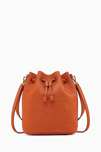 Medium Dessau Drawstring Bucket Bag in Monogram Leather