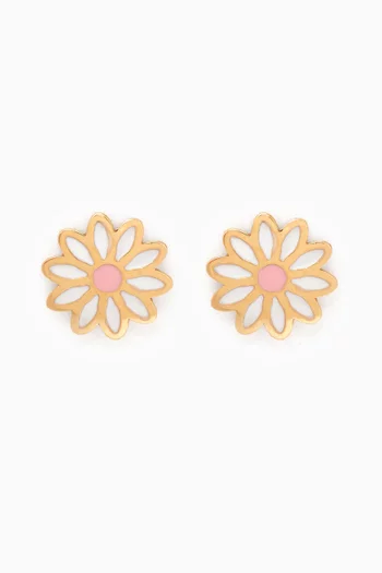 Flower Earrings in 18kt Yellow Gold
