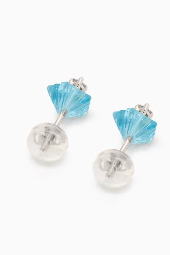 Flower Diamond Earrings in 18kt White Gold