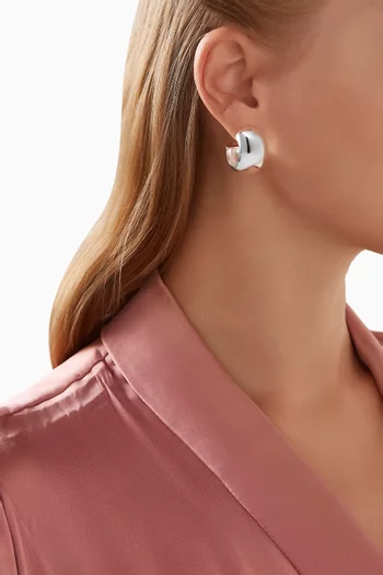 Chunky Spherical Hoops in Silver-plated Brass