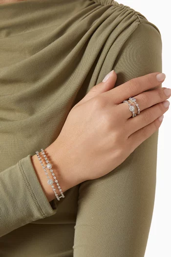 سوار تريولوجي أيكونيك مرصع بالماس ذهب أبيض عيار 18