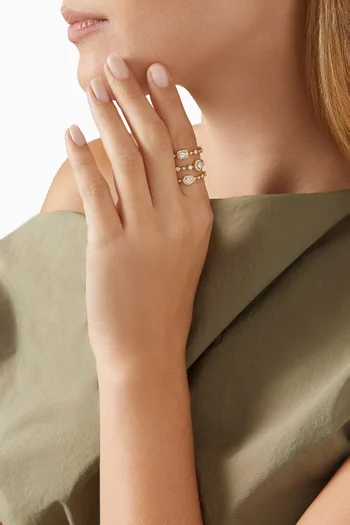 Happy Signature Diamond Ring in 18kt Yellow Gold
