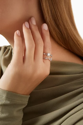 خاتم تريولوجي أيكونيك مرصع بالماس ذهب أبيض عيار 18