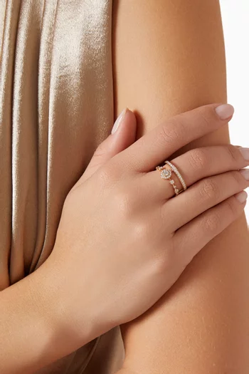 خاتم تريولوجي فوريفر مرصع بالماس ذهب وردي عيار 18