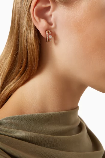 أقراط تريولوجي فوريفر مرصعة بالماس ذهب وردي عيار 18