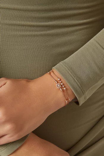 سوار ميني تريولوجي مرصع بماس ذهب وردي عيار 18