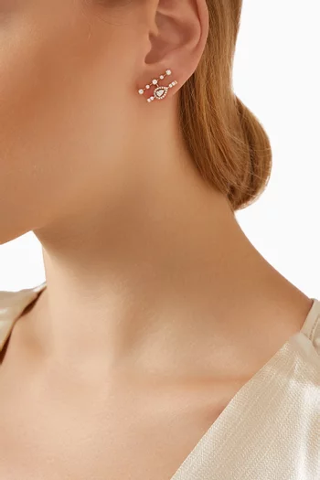 Mini Trilogie Diamond Earrings in 18kt Rose Gold