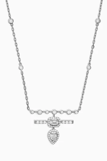 Mini Happy Diamond Pendant Necklace in 18kt White Gold