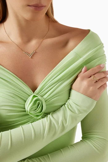 قلادة ستيلا بدلاية مرصعة بالماس ذهب أصفر عيار 18