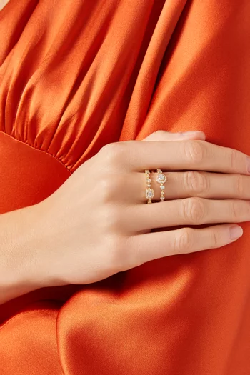 خاتم تريولوجي فوريفر مرصع بالماس ذهب أصفر عيار 18