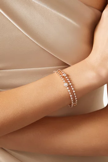 سوار ميني تريولوجي فوريفر مرصع بالماس ذهب وردي عيار 18