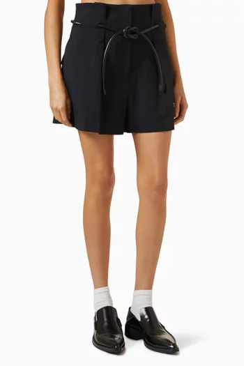 Origami Pleated Shorts in Cotton-jersey