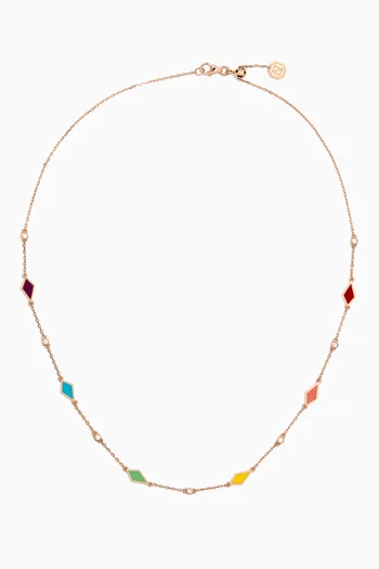 Mosaic Diamonds & Enamel Choker in 18kt Yellow Gold
