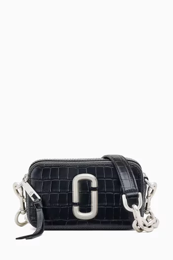 The Snapshot Shoulder Bag in Croc-embossed Leather